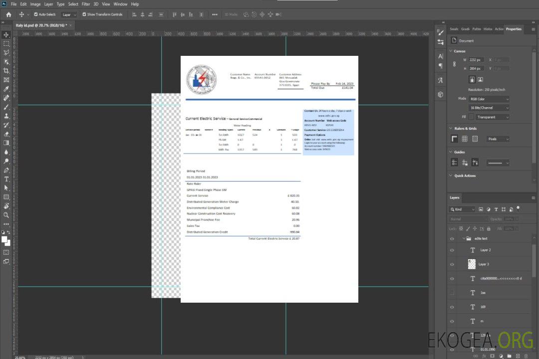 Facture commerciale du service public égyptien d'électricité, SCR template Facture commerciale du service public égyptien d'électricité, SCR template